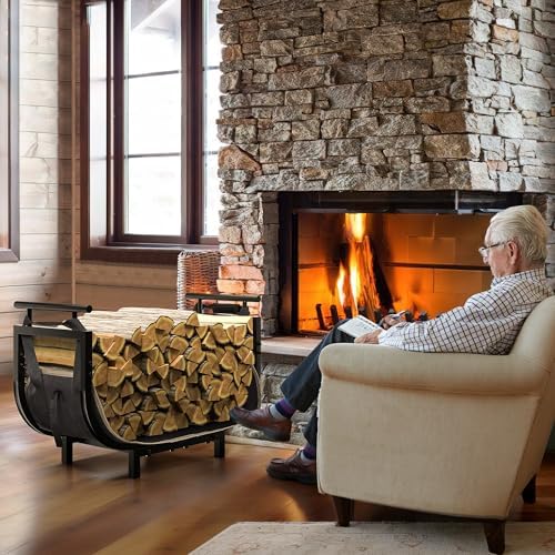 nalone 30 inch firewood rack with carrier bag, view 9