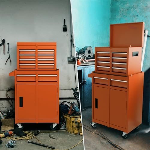 tangzon lockable tool cabinet, rolling tool chest combo, view 9