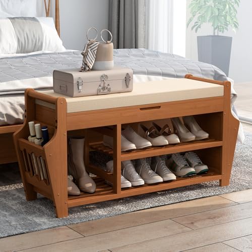 47.2in shoe bench entryway - bamboo shoe rack, view 9