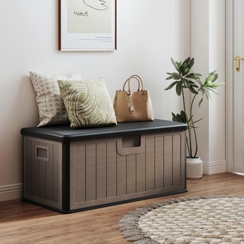tangkula 100 gallon waterproof outdoor storage box, view 9