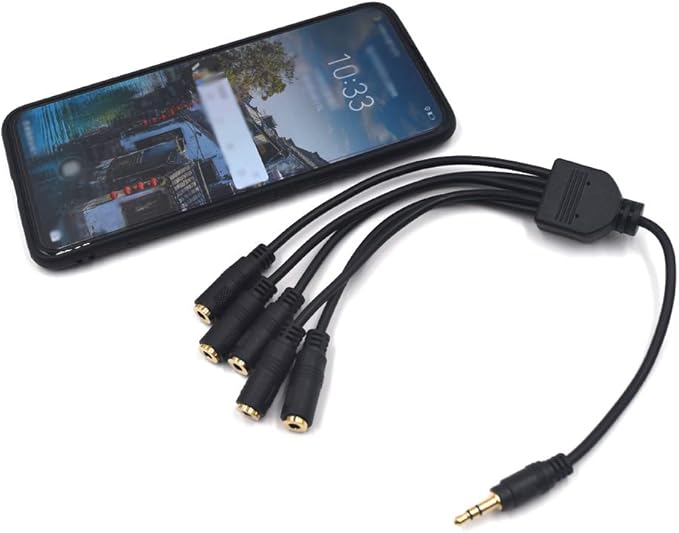 Kework 12 Inch 1/8” 3.5mm TRS Splitter Audio Cable, 1 Male to 5 Female 3.5mm - Image 6