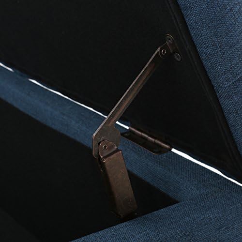 fabric storage ottoman bench, 51" navy blue storage, view 9