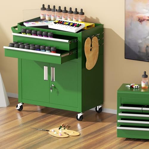 greenvelly 8-drawer tool chest with wheels, pre-assembled rolling, view 9