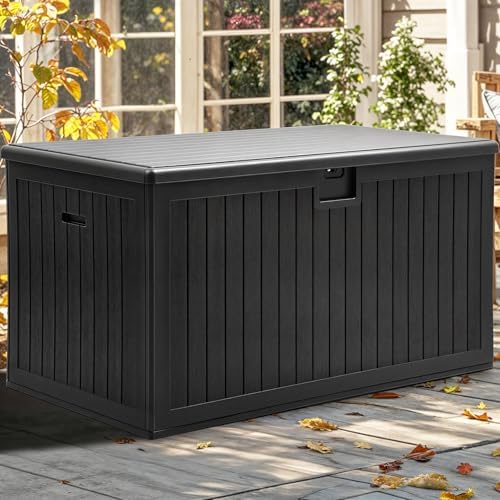yitahome 260 gallon large deck box with divider, view 9