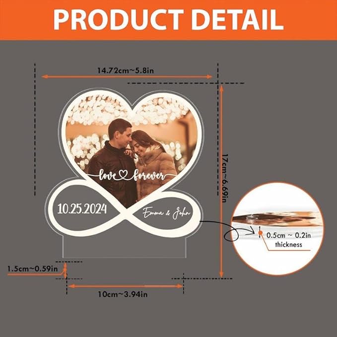 Personalized Couple Night Light, Custom Photo - Image 5