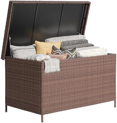 onbrill 158 gallon xl wicker deck box, outdoor, view 9