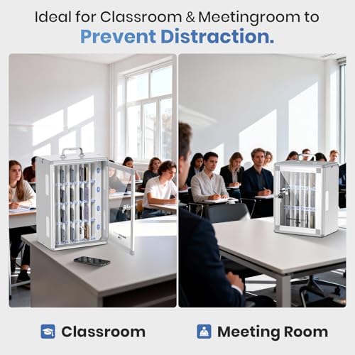 36 slots cell phone locker for classroom, portable on a desk or shelf