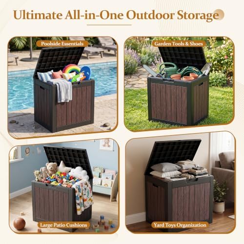 efu outdoor storage deck box (55 gallon, gen, front angle view