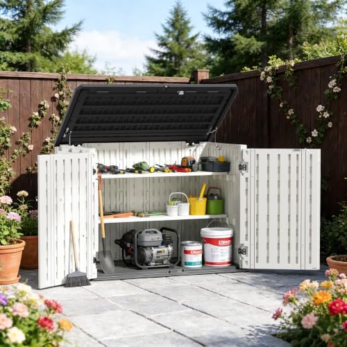 31 cu.ft outdoor storage shed, lockable vertical resin, view 9