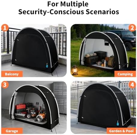 anti-theft bike storage tent, pu5000 waterproof shed for, view 9