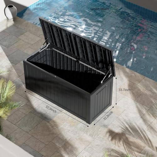 outdoor storage box 270gal waterproof resin deck box,uv-resistant, view 9