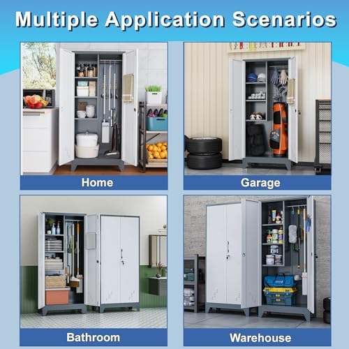 metal garage storage cabinets with lock- 61" tall on a desk or shelf