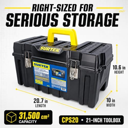 surtek tool box - 21" x 11" x, front angle view
