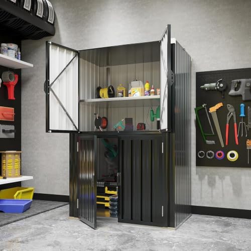 aecojoy outdoor storage cabinet waterproof, 70'' large vertical, front angle view