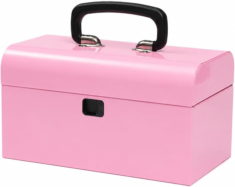 k.balt retro portable mini toolbox pink steel tool, main product view