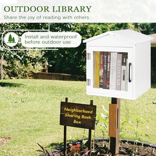 outdoor library outdoor book box storage, 13x11x16 inch on a desk or shelf
