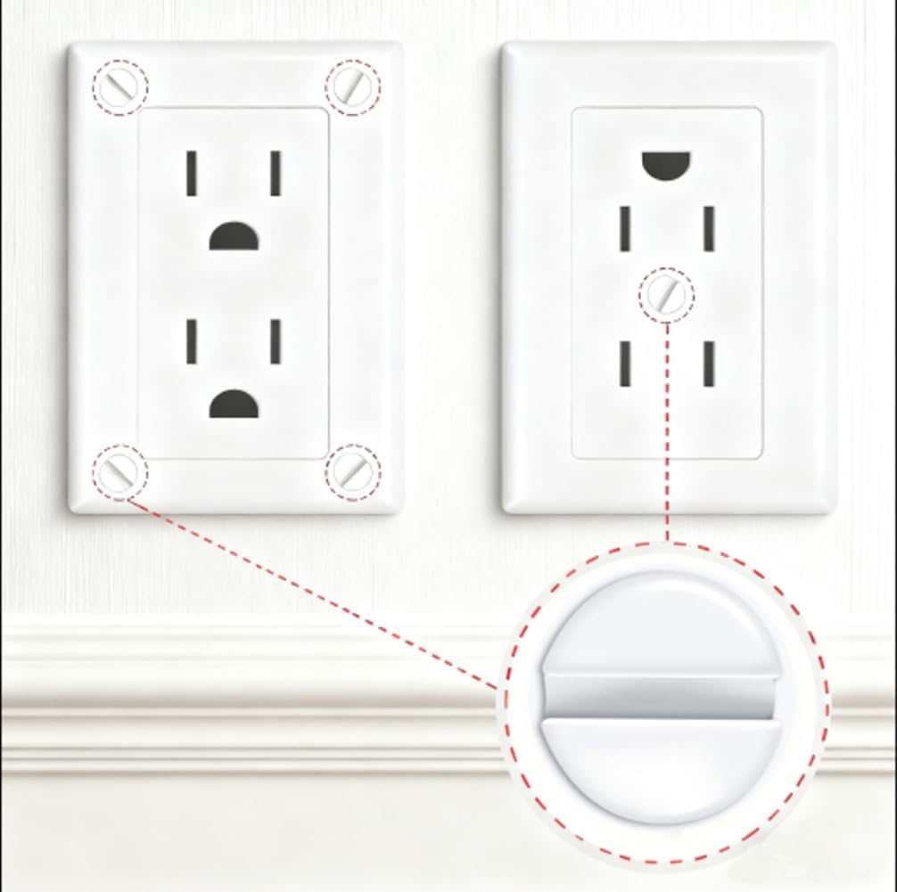 120PCS Wall Plate Screws White, Outlet Cover Screws for Switch Plate, 6/32 Electrical Outlet Screws for Light Switch Plates,Electrical Panel, 4 Sizes (3/8",1/2",3/4",1") Screws Kit w/Free Screwdriver