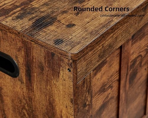 vankiley 51.2" storage chest extra large,wooden storage bench(rustic, view 9