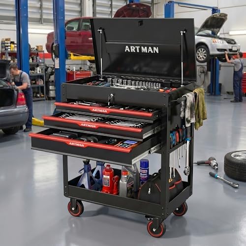ryh 3 drawers 32"w rolling tool chest (black-1, view 9