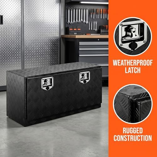 30 inch full weld aluminum underbody tool box on a desk or shelf