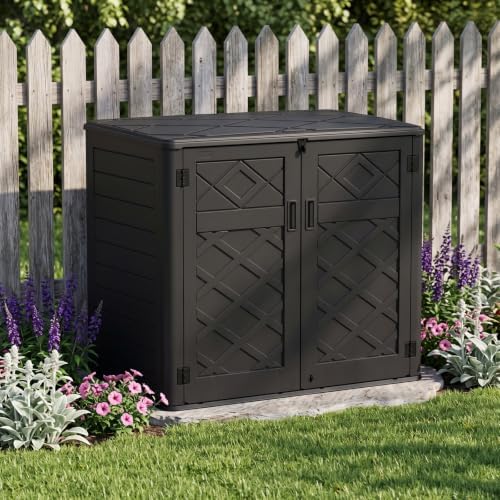 mrosaa 48cu.ft outdoor storage cabinet.waterproof horizontal storage sheds, view 9