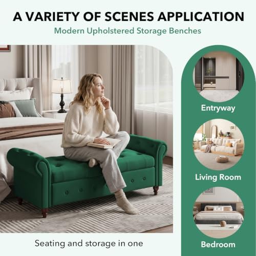 storage bench, end of bed bench with pull on a desk or shelf