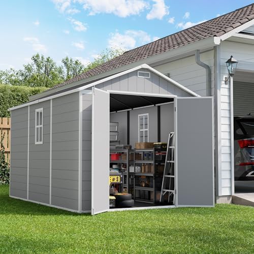 amopatio 8x12 ft resin storage shed with floor, view 9