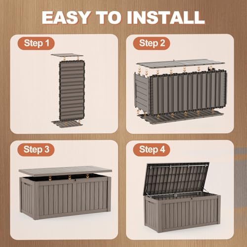 efu outdoor storage box 280 gallon deck box on a desk or shelf