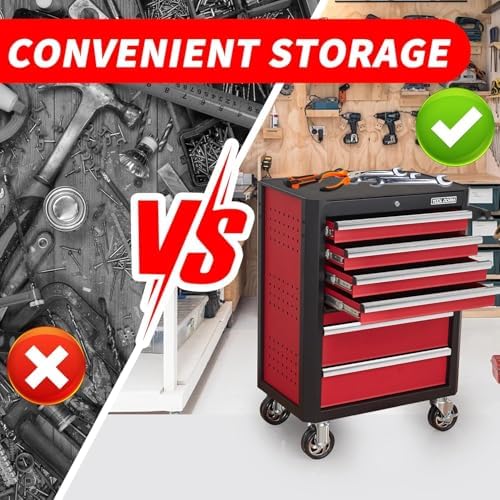 upgrade 7-drawer rolling tool chest with locking wheels, view 9