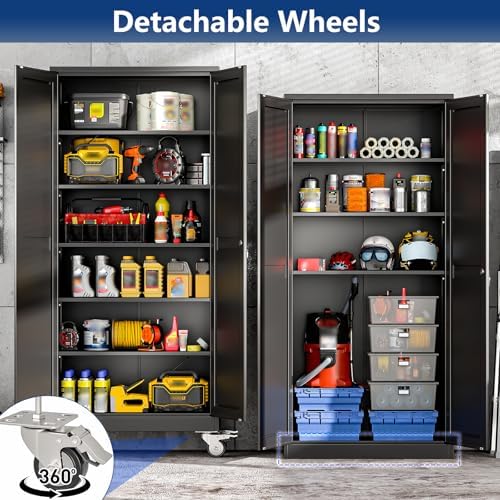 ckzbx metal garage storage cabinet with locking doors on a desk or shelf
