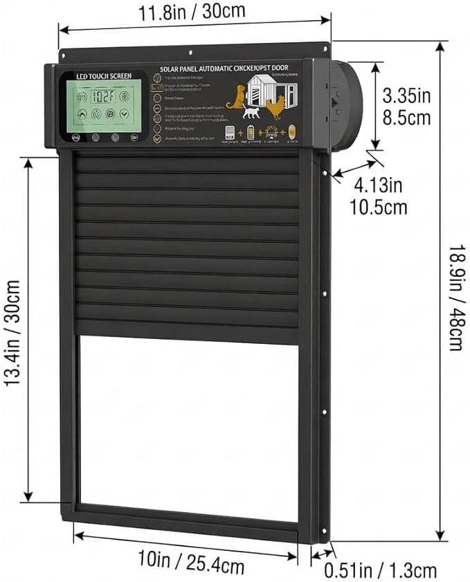 XRDZYXGS Automatic Chicken Coop Door Opener, Space-Saving Roll-up Design - Image 7