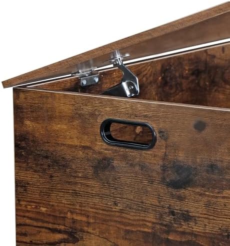 lemy storage chest bench, wooden trunk box with, view 9