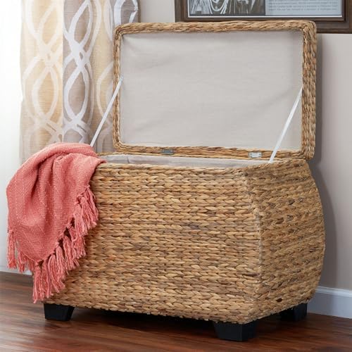 household essentials large curved wicker storage chest with, view 10