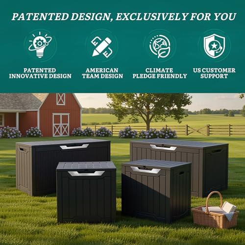 yitahome 100 gallon large outdoor storage box, view 9