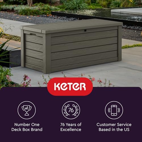 keter westwood 150 gallon resin large outdoor storage, view 9