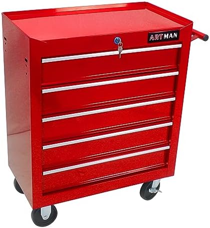 5 drawers rolling tool chest on wheels, multifunctional, view 9