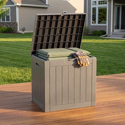 nicbex 30 gallon deck box, waterproof resin outdoor, view 11
