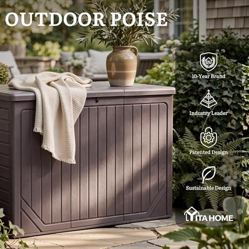 yitahome 230 gallon extra large outdoor storage box, view 9