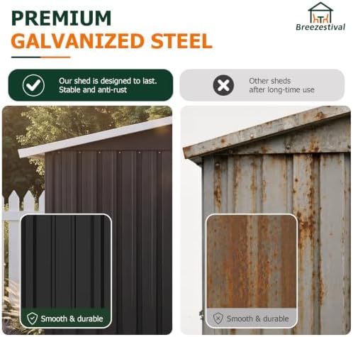10x8ft outdoor storage shed with floor black on a desk or shelf