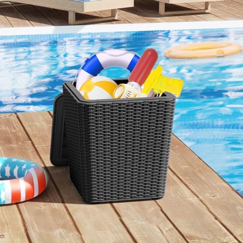 giantex 11.5 gallon deck box, outdoor side table, view 9