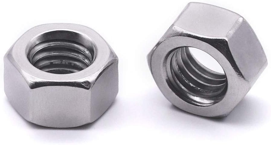 M20-2.5 Hex Nuts 6 PCS, 304 Stainless Steel (18-8), DIN934, UNC Thread, Bright Finish