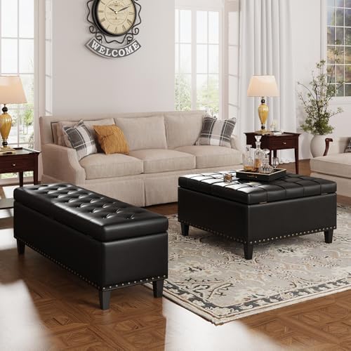 fivewillowise 51 inch storage ottoman bench,large end of, view 9