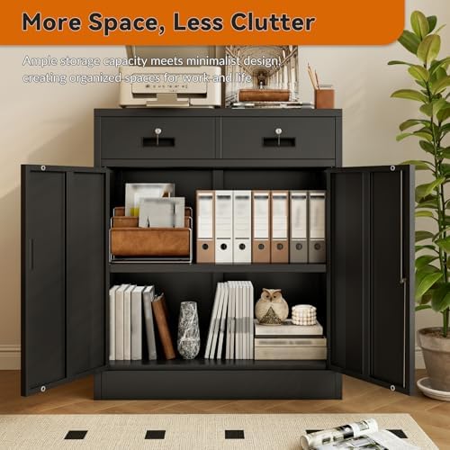 besfur metal storage cabinet, garage storage cabinet with, view 9