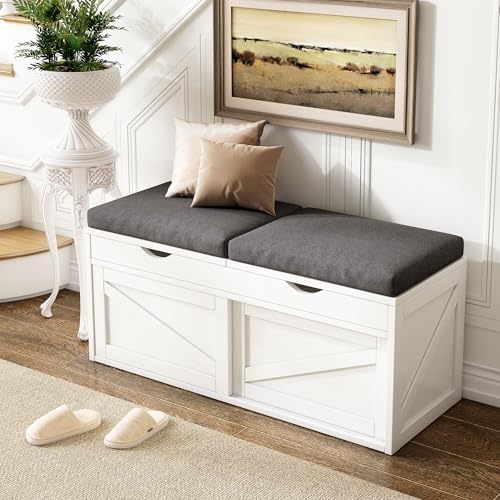 ipormis shoe storage bench,40" wide 2-tier shoe bench on a desk or shelf