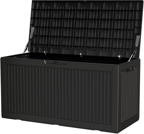 100 gallon outdoor storage box waterproof lockable deck, view 9