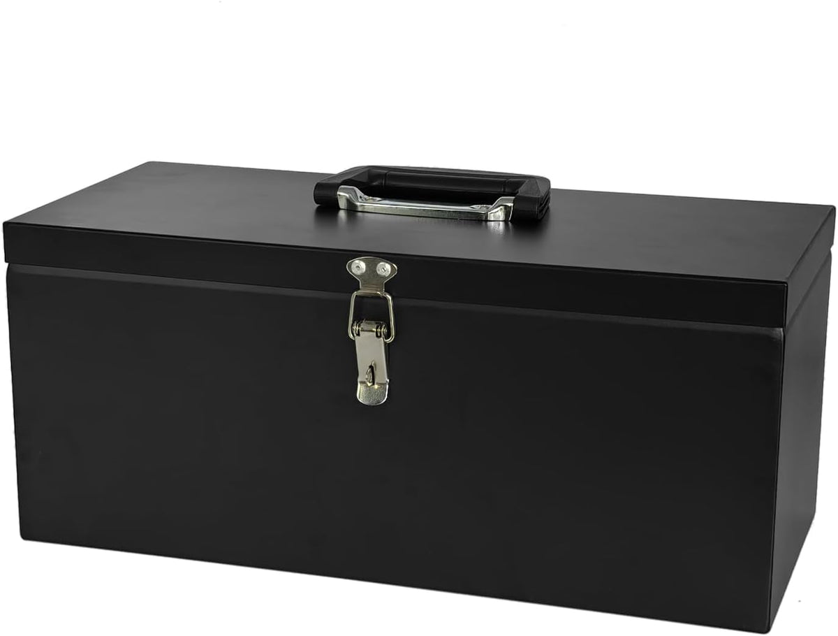 peastorm small steel metal tool box, lockable storage, main product view