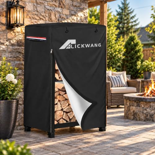 outdoor waterproof 17 inch small firewood rack cover, front angle view