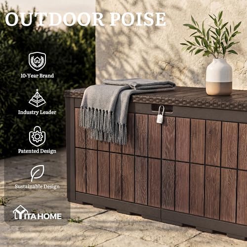 yitahome 134 gallon large deck box, view 9