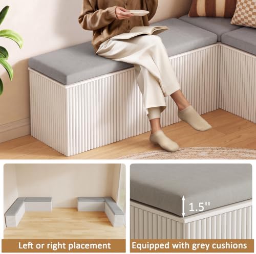 breakfast nook bench, l shaped storage bench with, view 9