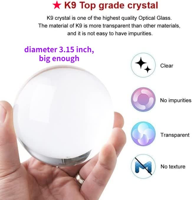 Conalisk 3D Earth Crystal Ball Lamp, 3.15 inch K9 Crystal Ball Night Light - Image 9